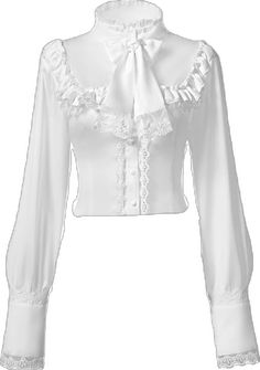 Fitted White Victorian Blouse, White Fitted Victorian Blouse, Victorian White Blouse With Lace Collar, White Victorian Long Sleeve Blouse, White Victorian Blouse With Ruffles, High Neck Shirts, Neck Shirt, Shoes Jewelry, Vintage Ladies