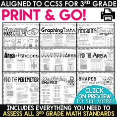 print and go worksheet for 3rd grade students to help them learn how to use the