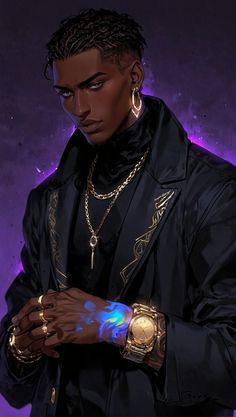 Black Hole Character, Character Inspiration Male Black, Black Artwork Inspiration, Modern Character Art, Black Male Character Design, Dnd Steampunk, Steampunk Character Design, Mysterious Character, Male Witch