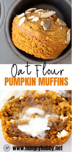 pumpkin muffins in a muffin pan with white frosting