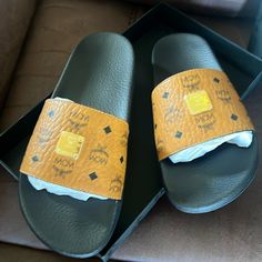 Mcm Slides, Nice And Comfortable Size 39 In Women Mcm Slides, Mcm Shoes, Women's Shoes Sandals, Slides, Shoes Sandals, Women Shoes, Sandals, Women Shopping, How To Wear