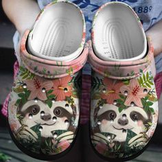 Get your product: Floral Sloth Shoes - Cute Animal In Flower Crocs Clogs Gift - Floral2-Sloth - Gigo Smart
1. PRODUCT INFORMATION:

Incredibly light and fun to wear.
Water-friendly and buoyant; weighs only ounces.
Ventilation ports add breathability and help shed water and debris.
Easy to clean and quick to dry.
Upper: Croslite.
Lining: Croslite.
Sole: Croslite.
2. SIZE CHART:
3. RETURN:
We will gladly issue you a replacement item or issue a refund back to your original form of payment for any o Sloth Cute, Crocband Clog, Crocs Clog, Comfort Shoe, Crocs Crocband, Crocs Clogs, Wooden Shoes, Comfy Shoes, Crocs Shoes