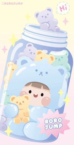 an image of a cartoon bear in a jar