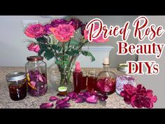 DIY Dried Rose Hair and Skin Products | DIY Rose Infused Oil for Skin | 🌸 DIY Rose Series 🌸 - YouTube Rose Infused Oil, Quince Centerpieces, Rose Products, Rose Bath Salts, Rose Lip Balm, Natural Hair Transitioning, Natural Beauty Recipes, Infused Oil