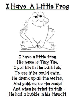 a frog poem with the words i have a little frog