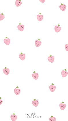 a white background with pink strawberries on it