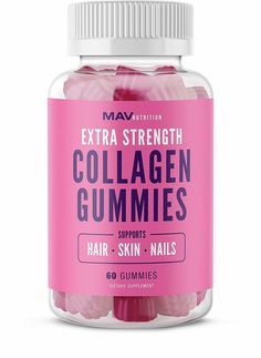 MAV Nutrition Collagen Gummies for Hair/Skin/Nails 60 Ct Exp 3/21  - Ideas of Nutrition #Nutrition Collagen Gummies, Health Benefits Of Collagen, Vitamins For Hair, Skincare Supplements, Vitamin C And Zinc, Collagen Benefits, Gummy Vitamins, Beauty Vitamins, Collagen Supplements