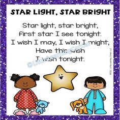 a star light, star bright poem with two children