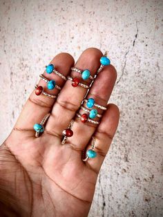 Stone Settings Jewelry, Real Turquoise Jewelry, Handmade Turquoise Jewelry, Rings Turquoise, Bohemian Diesel, Stacker Rings, Turquoise Jewelry Native American, Jewelry Turquoise, Real Turquoise