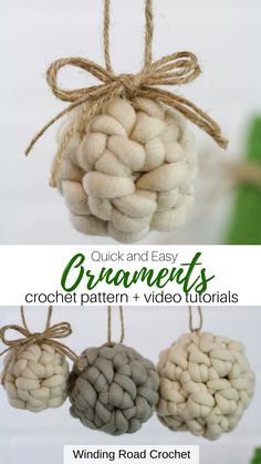 how to crochet a rustic ornament in less than 3 minutes with instructions