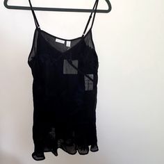 Nwt Hinge Sheer Black Blouse. Size Xs Beautiful Hinge Bird Sheer Camisole. Black V-Neck Cami With Beautiful Birds Embroidery. 100% Viscose. Adjustable Shoulder Strap. Pit To Pit 15.5, Length 17 Sheer Camisole For Summer Nights Out, Sheer V-neck Top For Date Night, Black Sheer Spaghetti Strap Top, Chic Black Sheer Camisole, Black Sheer Chic Camisole, Fitted Sheer Black Camisole, Black Sheer Y2k Top, Black Lace Contrast Camisole, Sheer Camisole