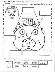 an animal's face is shown in the diagram above it, with words below