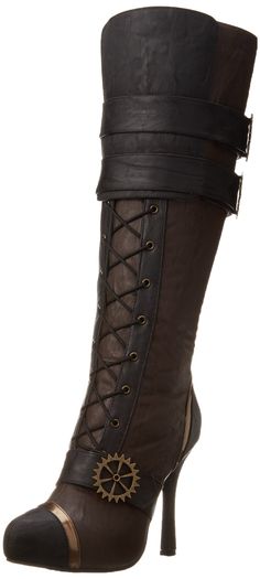 PRICES MAY VARY. WOMENS HALLOWEEN COSTUMES - Female Costume Boots for Steampunk, Victorian, Time Traveler, Renaissance, and Vintage Dancer costumes Hidden platform^Watch gear ornament^Lace-up^Steampunk^Vintage Watch gear ornament Hidden platform Ellie Shoes Women's Knee High Steampunk Boot Look the best at your next Halloween or costume themed party by not missing a single costume detail. Bring your character's look to life with Ellie's Costume Shoe Line. Step into your favorite character for th Vintage Dancer, Steampunk Shoes, Steampunk Boots, Motorcycle Boot, Ellie Shoes, Steampunk Victorian, Style Steampunk, Boot Shoes, Steampunk Accessories