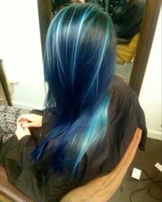 blue hair Hair Half Shaved, Faded Blue Hair, Shaved Long Hair, Blue Hair Streaks, Blue Hair Highlights, Ocean Hair, Undercut Long Hair, Half Shaved Hair, Blue Ombre Hair