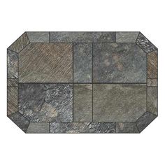 a stone floor with different colors and patterns on it's sides, as well as an octagon shape