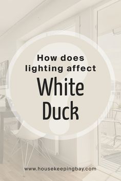 the words how does lighting effect white duck? in front of an image of a dining room