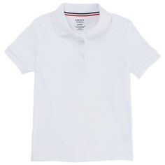 This Short Sleeve Interlock Polo is one of our most popular styles and is a school uniform essential. This feminine fit polo features a picot flat knit collar and 3 cute flower buttons on the placket. Dress it up or dress it down, she'll be able to express her style in the classroom or on the playground. Size: XL (14/16). Color: White. Gender: female. Age Group: kids. French Toast Uniforms, Toddler School Uniforms, French Toast School Uniforms, Girls School Uniform, Polo Shirt Girl, Polo Shirt Colors, Uniform Shirts, Girls School, Polo Tees