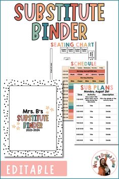 the substitue binder and its contents are shown in this printable package