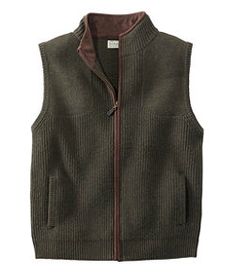 #LLBean: Men's Waterfowl Sweater Vest Outdoor Fall Vest With Fleece Lining, Khaki Hiking Vest For Fall, Khaki Vest For Hiking In Fall, Fall Outdoor Merino Wool Outerwear, Wool Outerwear For Outdoor Activities In Fall, Wool Outerwear For Fall Outdoor Activities, Rugged Winter Vest For Outdoor Activities, Rugged Outdoor Winter Vest, Classic Outdoor Vest For Fall