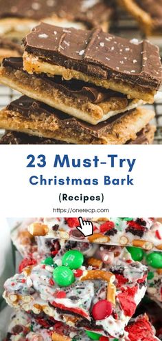 christmas bark recipe with text overlay