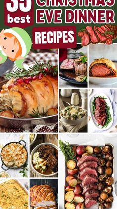 christmas eve dinner recipes with the title overlaying 50 best christmas eve dinner dishes