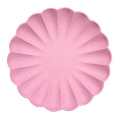 an empty pink plate on a white background