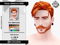 an image of a man with red hair and mustaches on his face for the game facial hairstyle