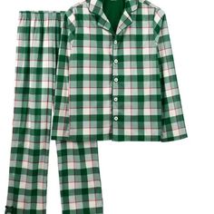 Carters Adult Unisex Pajama Set Green Holiday Plaid Soft Fleece Xxl New Brand: Carters Mfg: 17076974 Mrsp: $48.00 Womens Or Adult Unisex Size: Xxl Measurements: Top Armpit To Armpit 28" Length Shoulder To Hem 30" Pant Waist 42" Inseam 32" Condition: New With Tag Fabric: Poly Wash Instructions: Machine Color: Green/White/Red...Multi Fast Shipping Family Holiday Pajamas, Unisex Pajamas, Green Flannel, Holiday Plaid, Free Jeans, Plaid Pajamas, Holiday Pajamas, Plaid Coat, Activewear Sets