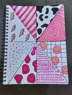 a notebook with different designs on it