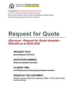 an invoice form with the words request for quote