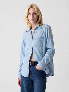 Saw this on Gap: Gap Collared Relaxed Fit Tops, Gap Collared Shirt With Pockets, Gap Collared Tops With Relaxed Fit, Gap Relaxed Fit Collared Top, Collared Gap Shirt With Pockets, Collared Relaxed Fit Tops By Gap, Gap Tops With Button Closure, Gap Top With Button Closure And Spread Collar, Gap Tops With Button Closure And Spread Collar