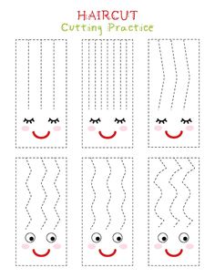 the cut out pattern for haircuts with eyes and eyelashes on it, which are drawn