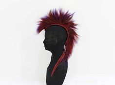 Headpiece Mohawk Wig - Spike Warrior Mohawk, Goth Punk Wig, Mohican Clip Hair Topper for Men & Women, Extravagant Drag Headpiece Products informations * Made with premium quality human hair. * With clips to clip into the hair or without clips to glue it to the bold / shaved head. (With special glue) * Price will vary with clips and without. * Colours - Burgundy, dark red, purple. * Around 10 - 12 inches long and around 2. 2.5 inches width. ( Also available with different size ) * The length of t Cyberpunk Headpiece, Spike Mohawk, Goth Wig, Unique Wig, Cyberpunk Warrior, Mohawk Wig, Mohawk Warrior, Men Festival Outfit, Dread Falls