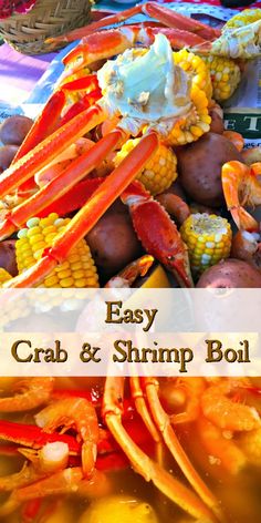 crab and shrimp boil with corn on the cob