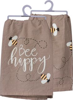 Bee Happy Dish Towel - Naturacentric Happy Tea, Washing Towels, Flour Sack Kitchen Towels, Decorative Kitchen Towels, Charming Kitchen, Bee Inspired, Primitives By Kathy, Kitchen Dish Towel, Kitchen Hand Towels