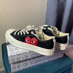 Only Worn Twice And Still In Great Condition, Almost No Imperfections What So Ever. Super Comfortable And Stylish But Don’t Wear As Much As I Thought I Would. Size 7 But Fits Like Men’s 8.5/9 Cdg Converse, Converse Low Tops, Converse Shoes, Low Top, Mens Shoes Sneakers, Shoes Sneakers, Converse, Men's Shoes, Im Not Perfect