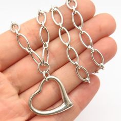 925 Sterling Silver Italy Open Heart Design Oval Chain Necklace 16"Weight: 20.4gWELCOME TO PAWN SHOPWe are an actual pawn shop and have been in business for over 25 years.Since 1990, our establishment has been serving a variety of clients by providing them with short term cash solutions and options of liquidity regarding their treasured heirlooms.Acknowledging that today′s customers are very sophisticated and are looking for a variety of investments, our acquisitions are hand-picked for our spec Silver Heart-shaped Cable Chain Necklace, Silver Chain Necklace With Lobster Clasp For Valentine's Day, Silver Open Heart Chain Necklace, Silver Chain Necklace For Anniversary On Valentine's Day, Silver Chain Necklace For Valentine's Day Anniversary, Silver Chain Necklace For Valentine's Day, Silver Heart-shaped Jewelry With Cable Chain, Silver Heart Jewelry With Cable Chain, Sterling Silver Oval Link Chain Necklace For Anniversary