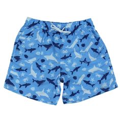 Heat Swimwear Boys Swim Shorts The classic boardshort gets redesigned by Heat Swimwear with comfort and style in mind. These swim trunks feature UPF 50+ sun protection, convenient pockets, and an elastic drawstring waistband for a secure fit. Features: Drawstring closure Ocean life print Two side pockets Quick drying fade resistant Comfort mesh liner UPF 50+ sun protection 100% Polyester Care instructions: Hand wash in cold water Use mild soap Lay flat to dry Summer Swim Trunks With Built-in Shorts For Pool, Vacation Swim Shorts With Built-in Liner, Swim Trunks With Uv Protection For Beach Season, Beach Season Swim Trunks With Uv Protection, Blue Beachwear Swimwear For Summer Activities, Summer Vacation Swim Trunks With Uv Protection, Beachwear Swimwear With Built-in Shorts For Outdoor, Blue Swimwear For Summer Beach Season, Blue Swim Trunks With Elastic Waistband For Vacation