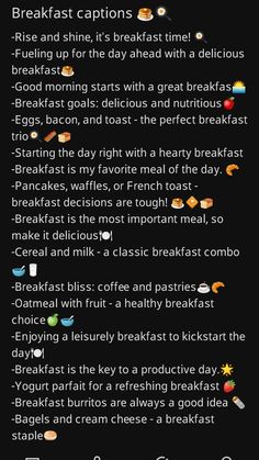 the text on the phone says breakfast captions and it's time to break up