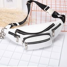 Women's White Fanny Pack Fashion Belt Bag #outfitoftheday #lookoftheday #fashionblogger #photooftheday #pvc #bucketbag #clearbagtrend #pvcbag #pvcbagtrend #clearbag #clearpurse #handbag #handbagaddict #purseaddict #bagtrendy #bagtrends Belly Bags Women, Fanny Pack Fashion, Black Fanny Pack, Fanny Bag, Lv Bags, Fashion Belts, Clear Bags, Tote Bag Leather, Bag Fashion