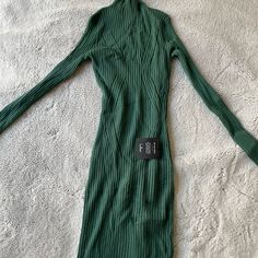 Nwt Lulu’s Snug As Can Be Dark Green Ribbed Mock Neck Sweater Dress Color: Green Size: S Green Bodycon Sweater Dress For Winter, Green Ribbed Winter Dresses, Satin Spaghetti Strap Dress, Red Lace Midi Dress, Wrap Sweater Dress, Mock Neck Sweater Dress, One Shoulder Midi Dress, Lulus Dresses, White Bodycon