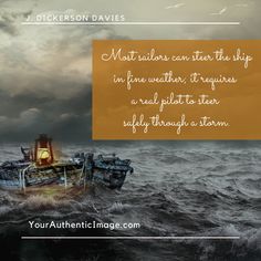 a boat floating on top of a body of water under a cloudy sky with the caption, matt walton can tear the ship in five weather it requires a flat to stop