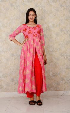 Cotton Kurti Palazzo  Set Fabric -  Cotton Work  - Printed Size available   -  S , M , L , XL , XXL Colour Available - Pink Pink Block Print Fitted Sets, Fitted Pink Block Print Sets, Traditional Full Length Pink Set, Fitted Cotton Palazzo Set In Pink, Fitted Cotton Pink Palazzo Set, Pink Fitted Cotton Palazzo Set, Fitted Anarkali Pant Set In Pink, Kurti Palazzo Set, A Line Kurti