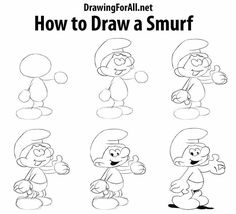 how to draw a smurf