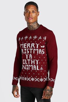 goth christmas - Buscar con Google Ugly Christmas Jumpers, Jumper Designs, Xmas Jumpers, Merry Christmas Ya Filthy Animal, Ya Filthy Animal, Filthy Animal