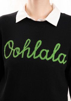 Pullover 8077sw Black-Green Black Casual Sweater With Letter Print, Black Letter Print Sweater For Fall, Trendy Black Crew Neck Sweater, Green Winter Sweater With Letter Print, Black Crew Neck Sweater With Letter Print, Green Letter Print Sweater For Winter, Black Green, Green, Black