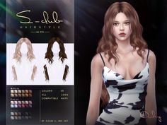 an image of a woman with long hair in different colors and textures for the game s - club hairstyle