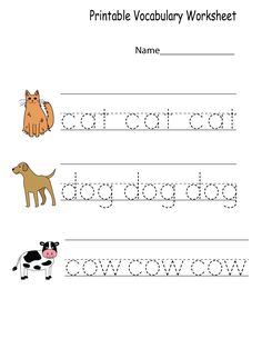 printable worksheet for children to practice handwriting and writing the words in english