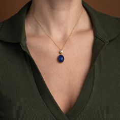 Lapis Lazuli Necklace with Pearl, Vintage Gemstone Necklace, Gold Plated Blue Stone Necklace 𝐏𝐑𝐎𝐃𝐔𝐂𝐓 𝐃𝐄𝐓𝐀𝐈𝐋𝐒 Made in 925⁰ sterling silver and gold plated. length: 43 cm - 16.9" weight: 7.2 grams Stones: lapis lazuli, pearl Lapis lazuli, or lapis for short, is a deep blue metamorphic rock used as a semi-precious stone that has been prized since antiquity for its intense color. At the end of the Middle Ages, lapis lazuli began to be exported to Europe, where it was ground into powder Medieval Things, Necklace With Pearl, Blue Stone Necklace, Blue Pigment, Pearl Vintage, Metamorphic Rocks, Lapis Lazuli Necklace, Blue Plates, Blue Stone