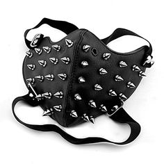 PRICES MAY VARY. Meterial: leather and Metal Main Color:black width : approx. 22 cm Metal Spike Hedgehog Punk Biker Mask Goth Rock Cosplay Masquerade Biker Mask, Steampunk Mask, Goth Rock, Edgy Accessories, Metal Spikes, Leather Mask, Cool Masks, Fashion Mask, Fashion Face Mask